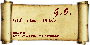 Glückman Ottó névjegykártya